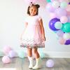 Pink Confetti Short Sleeve Tutu Dress, Pink - Dresses - 3