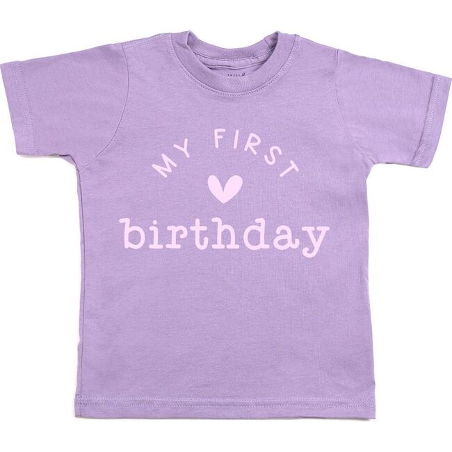 My First Birthday Short Sleeve T-Shirt, Lavender