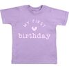 My First Birthday Short Sleeve T-Shirt, Lavender - T-Shirts - 1 - thumbnail