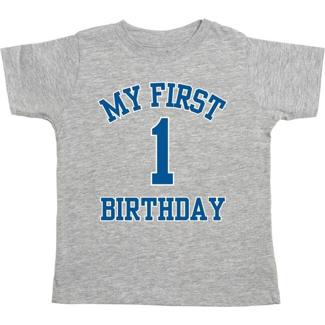 My First Birthday Short Sleeve T-Shirt, Grey