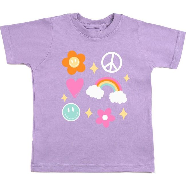 Happy Doodle Short Sleeve T-Shirt, Lavender