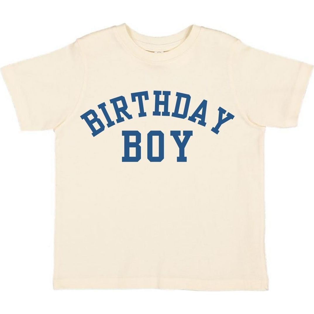 Birthday Boy Varsity Short Sleeve T-Shirt, Natural - T-Shirts - 1