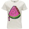 Watermelon Sequin Crew Neck Tee, White - Shirts - 1 - thumbnail