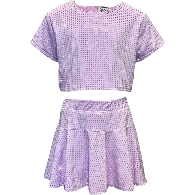 Taylor Crystal 2-Piece Top & Skirt Set, Lavender