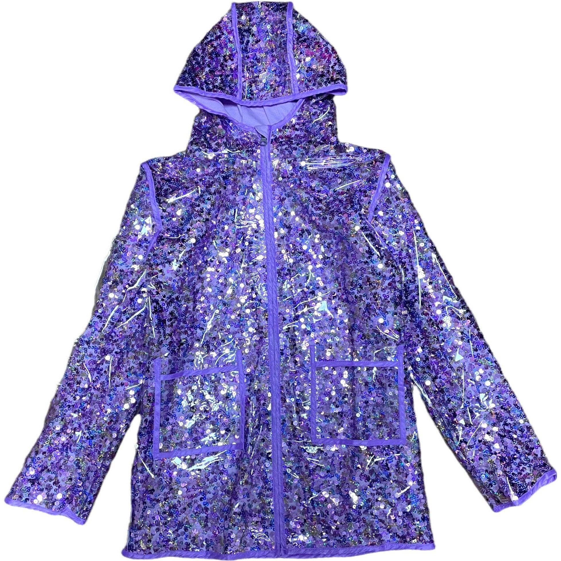Sequin Magic Rain Jacket, Purple - Jackets - 1