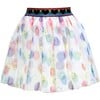 Rainbow Smiley Tutu Skirt, White - Skirts - 1 - thumbnail