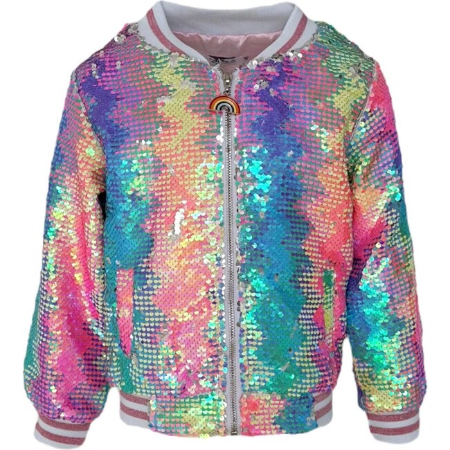 Women’S Kaleidoscope Sequin Bomber Jacket, Multicolors