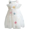 Rainbow Sequin Puff Star Sleeveless Tired Tulle Dress, White - Dresses - 1 - thumbnail