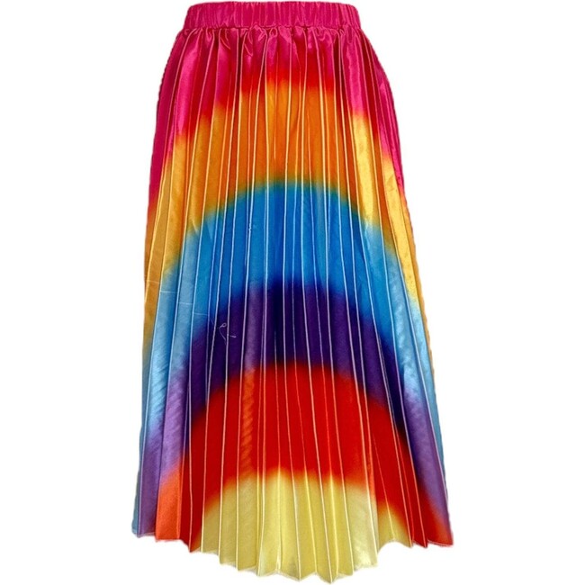 Rainbow Pleated Midi Skirt, Multicolors