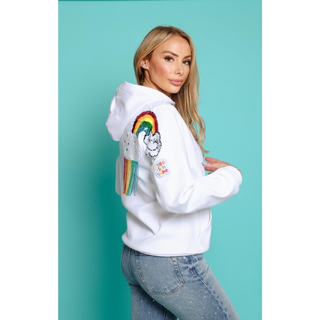 Women's Good Vibes Rainbow Hoodie, Black - Jackets - 2