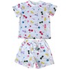 Rainbow Cherry Print 2-Piece Tee & Short Set, White - Mixed Apparel Set - 1 - thumbnail