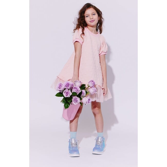 Pretty Bow Ruffle Hem T-Shirt Dress, Pink - Dresses - 2