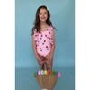Pinkie Bomb Pop Ruffle Shoulder One-Piece Swimsuit, Pink - One Pieces - 2