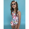 Summertime Fun Print Sleeveless One-Piece Swimsuit, White - One Pieces - 2