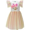 Some Bunny Loves You Flutter Sleeve Tutu Dress, White - Dresses - 1 - thumbnail