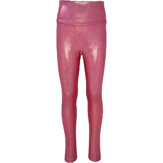 Shimmer Athletic High-Waist Leggings, Metallic Pink
