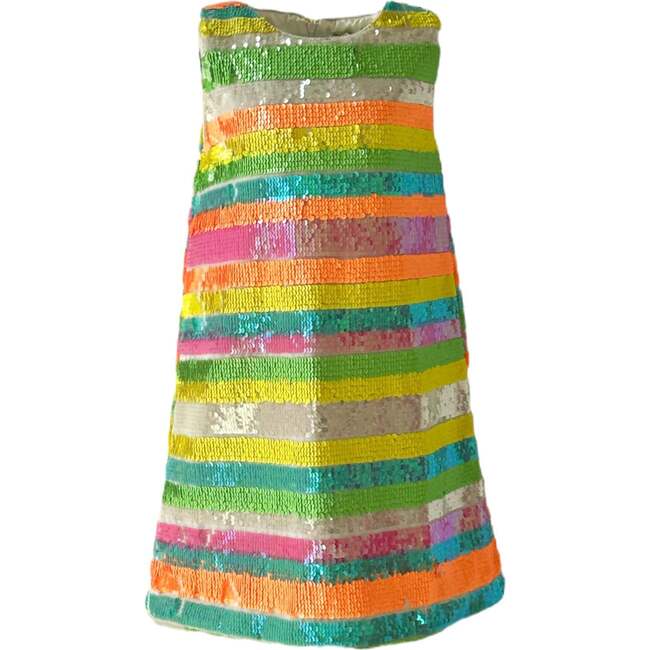 Sequin Summer Stripe Tank Dress, Multicolors