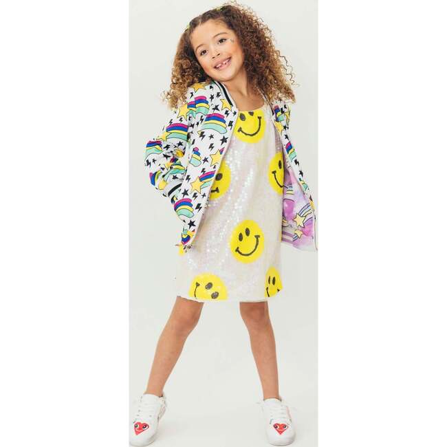 Shooting Stars Reversible Satin Bomber Jacket, Purple - Jackets - 3