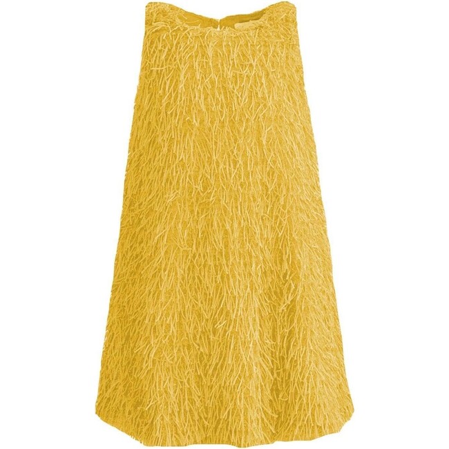 Mia Fringe Sleeveless Short Dress, Yellow