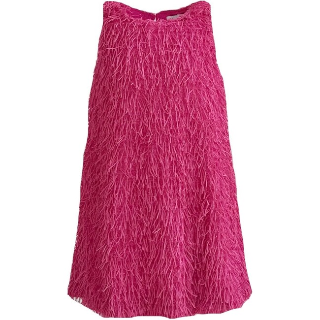 Mia Fringe Sleeveless Short Dress, Pink