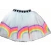 Neon Rainbow Sequin Tutu Skirt, White & Multicolors - Skirts - 1 - thumbnail