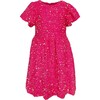 Margot Sequin Velour Short Flared Sleeve Dress, Pink - Dresses - 1 - thumbnail