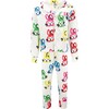 Graffiti Bunny Silk Pajamas Set, White - Loungewear - 1 - thumbnail