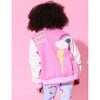 Good Vibes Varsity Bomber Jacket, Pink - Jackets - 3