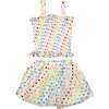 Rainbow Hearts Smocked Tank & Shorts Set, White - Mixed Apparel Set - 1 - thumbnail