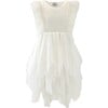 Gigi Feather Sleeve Tired Tulle Dress, Snow - Dresses - 1 - thumbnail