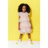 Rainbow Confetti Close Neck & Tired Ruffle Tulle Dress, Dots - Dresses - 2