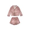 Evil Eye Silk Long Sleeve Shirt & Short Set, Pink - Loungewear - 1 - thumbnail