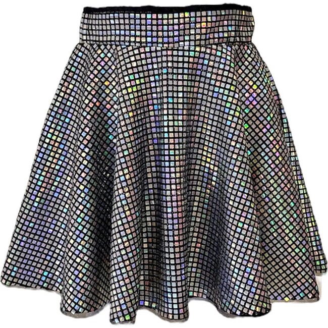Disco Girl Multicolor Sequin Skirt, Black