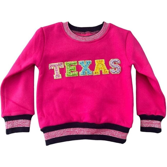 Crystal Texas Contrast Hem Sweatshirt, Pink
