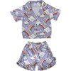 I Dream Of Rainbows Silk Shirt & Short Set, Purple - Loungewear - 1 - thumbnail