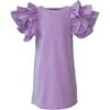 Haze Layered Ruffle Sleeve Short Denim Dress, Lavender - Dresses - 1 - thumbnail