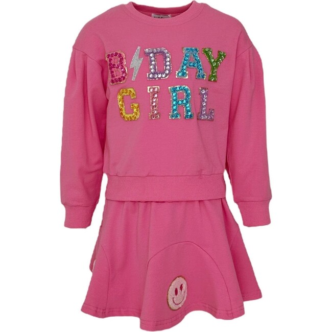 Crystal Gem Birthday Girl 2-Piece Top & Skirt Set, Pink