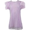Crystal Feather Trim Sleeve Shimmer Sequin Dress, Lavender - Dresses - 1 - thumbnail