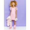 Crystal Feather Trim Sleeve Shimmer Sequin Dress, Pink2 - Dresses - 2