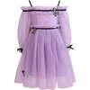 Butterfly Dream Off-Shoulder Full Sleeve Tulle Dress, Lavender - Dresses - 1 - thumbnail