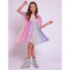 Cotton Candy Dream Flutter Sleeve Tulle Dress, Multicolors - Dresses - 2