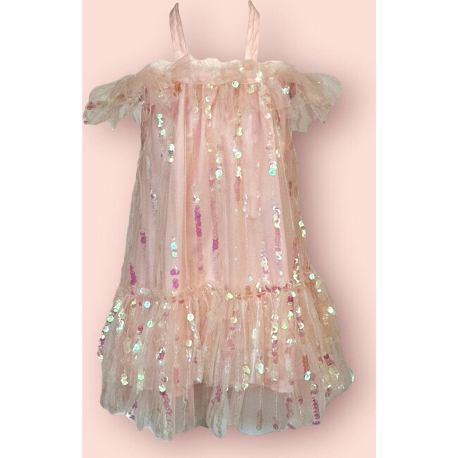 Bella Sequin Cold Shoulder Party Dress, Pink