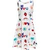 Be You Doodle Sleeveless Tank Dress, White - Dresses - 1 - thumbnail