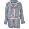 3-In-1 Plaid 3-Piece Contrast Trim Coco Suit, Blue - Mixed Apparel Set - 1 - thumbnail