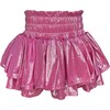 2-Tired Mini Metallic Skirt, Pink - Skirts - 1 - thumbnail