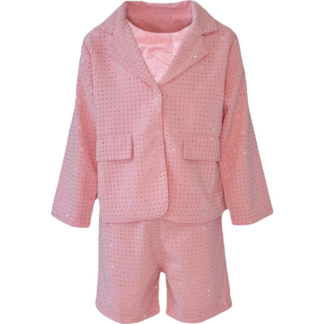 Taylor Crystal 2-Piece Short Suit, Pink