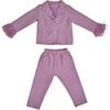 Feather Trims Cuff 2-Piece Suit, Purple - Mixed Apparel Set - 1 - thumbnail