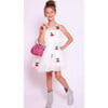 Cherry Pompom Sleeveless Tulle Dress, White - Dresses - 2