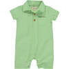 Sandy Seersucker Polo Romper, Lime - Rompers - 1 - thumbnail