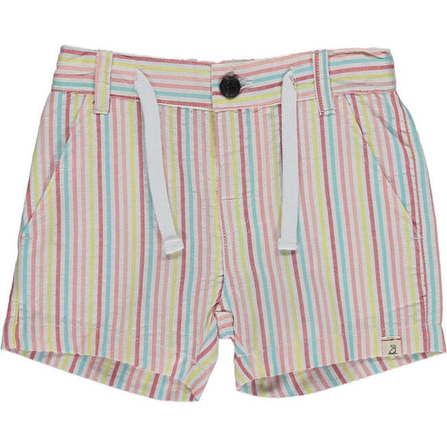 Timothy Striped Pique Drawstring Shorts, Candy